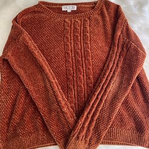 Rust Cable Knit Sweater Size Large